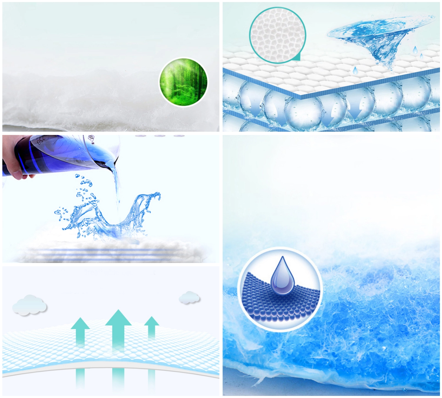 Disposable Baby Diaper Absorption امتصاص حفاضات الأطفال القابل للتصرف
